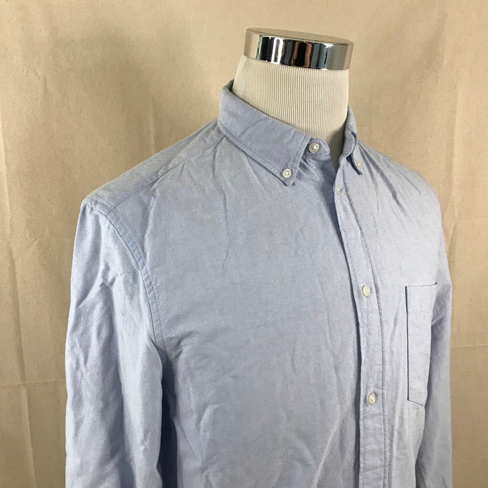H&M Small Regular Fit Button Down Oxford Shirt Light Blue 100% Cotton Mens